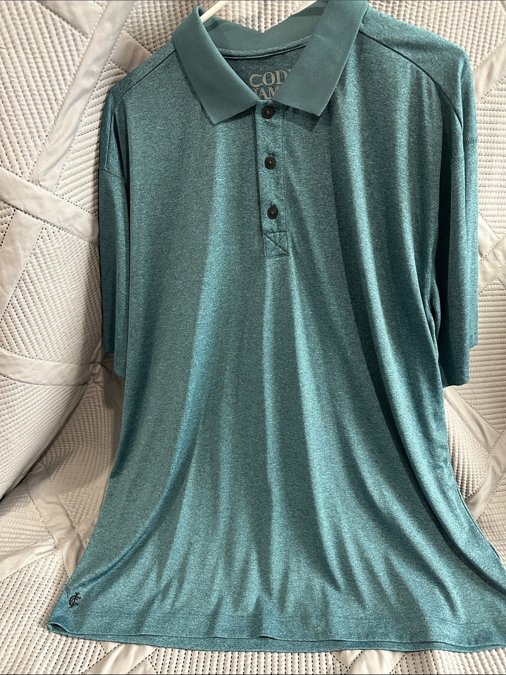 Copper Canyon Men's Teal Heather Polo - Lightweight Performance Shirt